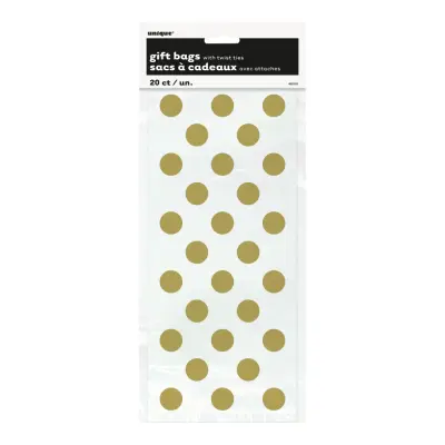 Cellofanpåsar Guld Prickiga - 20-pack