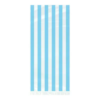 Cellofanpåsar Ljusblå Randiga