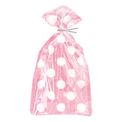 Cellofanpåsar Ljusrosa Prickig