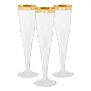 Champagneglas i Plast Premium Guldkant - 8-pack