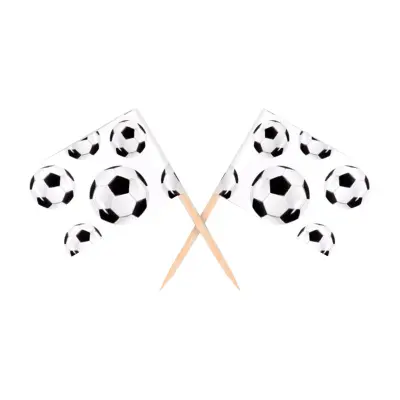 Cocktailflaggor Fotbollsfest - 24-pack