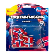 Cocktailflaggor Norge - 24-pack