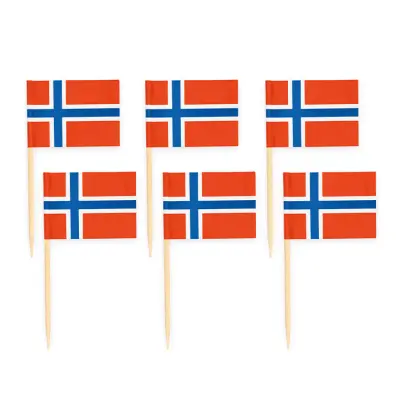 Cocktailflaggor Norge 50-pack