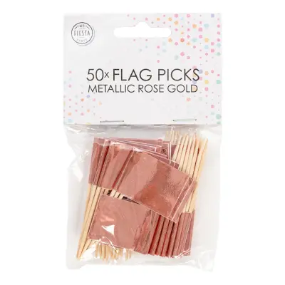 Partypicks Drinkparaply Roséguld Metallic - 50-pack