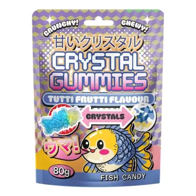 Crystal Gummies Tutti Frutti Flavour Fish Candy - 80 g