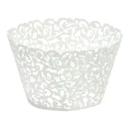 Cupcake Wrappers Vit Lace - 10-pack