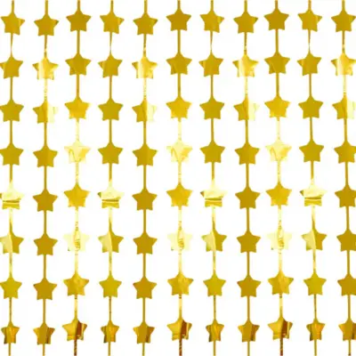 Dörrdraperi Stjärnor Guld Metallic