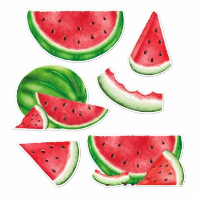 Dekorationer i Papp Vattenmelon - 6-pack