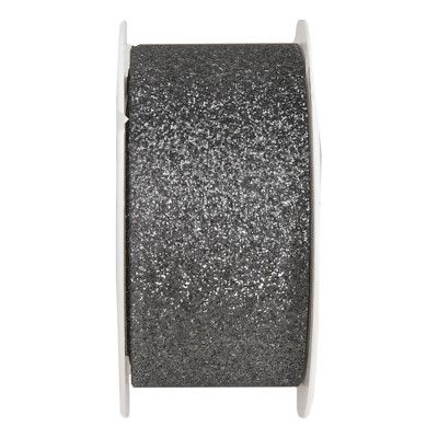 Dekorationsband Grå Glitter