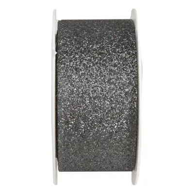 Dekorationsband Grå Glitter