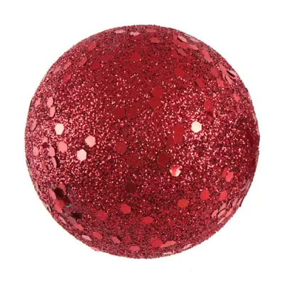 Dekorationsbollar Röd/Glitter - 10-pack