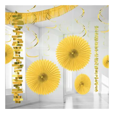 Dekorationskit Gul Metallic - 18-pack