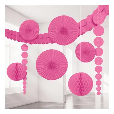 Dekorationskit Rosa Polka Dot - 9-pack