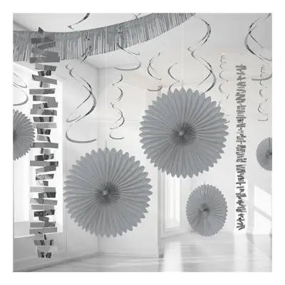 Dekorationskit Silver Metallic - 18-pack