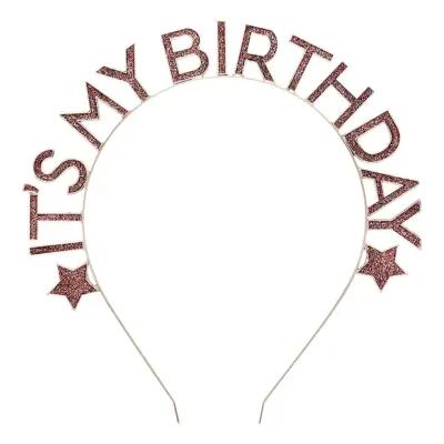 Diadem Happy Birthday Roséguld i Metall - One size