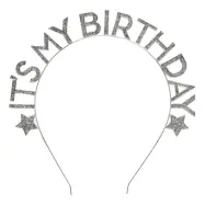 Diadem It's My Birthday Silver i Metall - One size