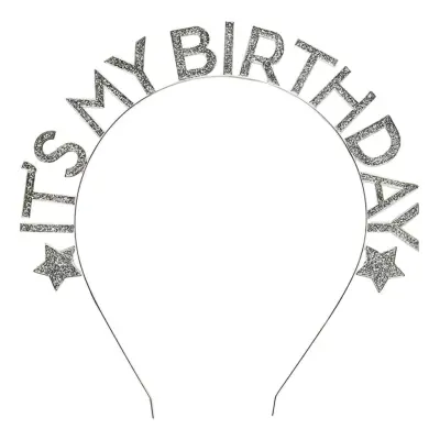 Diadem It's My Birthday Silver i Metall - One size