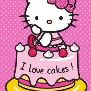 Disney - Barnmatta - Hello Kitty - Tårta - 133 x 95 cm