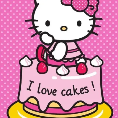 Disney - Barnmatta - Hello Kitty - Tårta - 133 x 95 cm