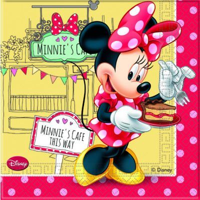 Decorata Disney Mimmi's Cafe, Servetter 33 x 33 cm 20 st