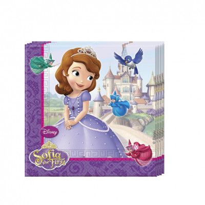 Decorata Disney Sofia den Första, Servetter 33x33 cm, 20 st