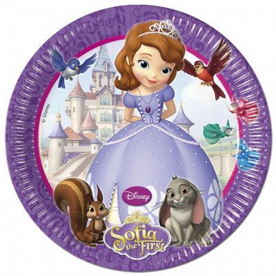 Decorata Disney Sofia den Första, Tallrik 23 cm, 8 st