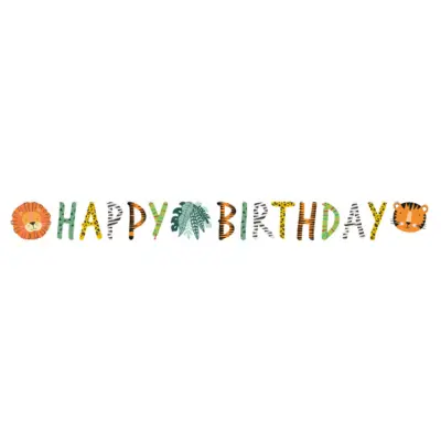 Djungel Kalas Bokstavsbanderoll