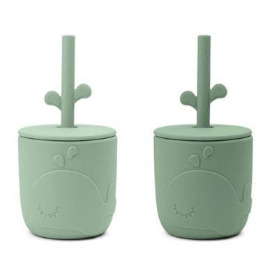 Done by Deer sugrörsmugg Peekabo Wally 2-p, grön