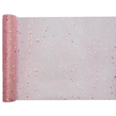 Duk (löpare) glitter roséguld, 28 x 500 cm