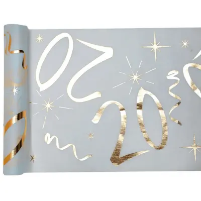 Duk (löpare) Vit&Guld 20 år, 30x500 cm