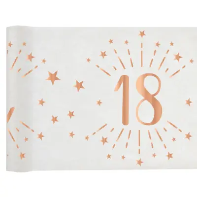 Duk (löpare) Vit&Roséguld 18 år, 30x500 cm
