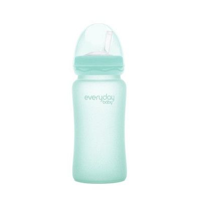 Everyday Baby sugrörsflaska glas 240 ml, mint green