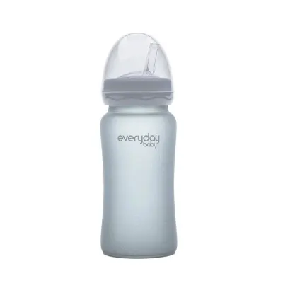 Everyday Baby sugrörsflaska glas 240 ml, quiet grey