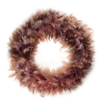Fjäderkrans Pastellbrun - 30 cm