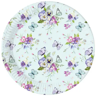 Fjärilar Pappersassiette 20 cm 8-pack