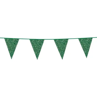 Vimpelgirlang Glitter Grön