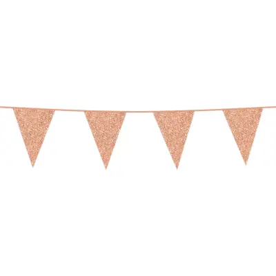 Vimpelgirlang Glitter Roséguld