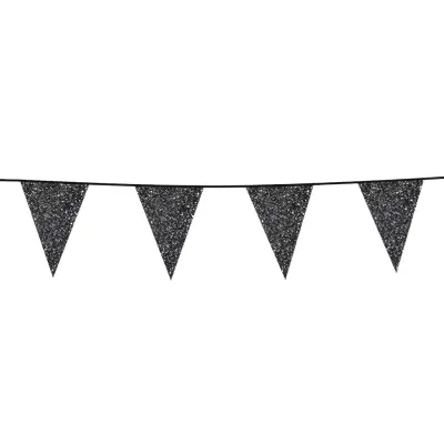 Vimpelgirlang Glitter Svart