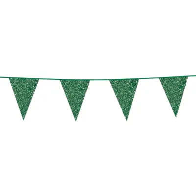 Vimpelgirlang Grön Glitter