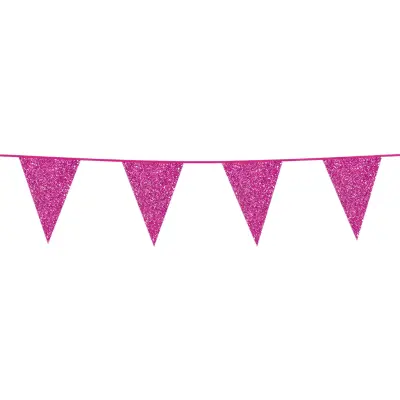 Vimpelgirlang Hot Pink Glitter