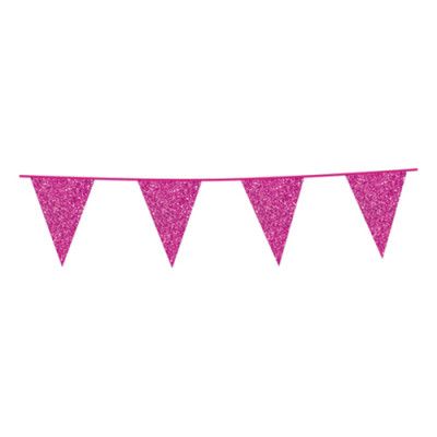 Flaggirlang Hot Pink Glitter - 600 cm