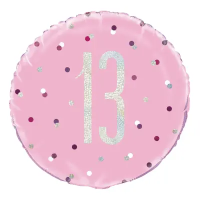 Folieballong 13 Ljusrosa/Silver Prickig
