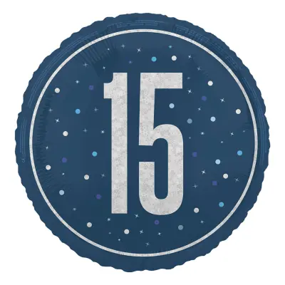 Folieballong 15 Blå/Silver Prickig