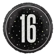 Folieballong 16 Svart/Silver