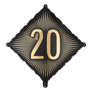 Folieballong 20 Svart/Guld