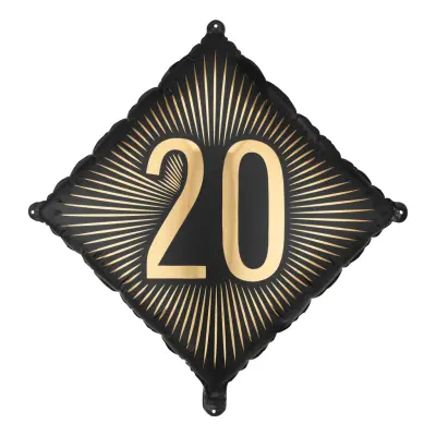 Folieballong 20 Svart/Guld