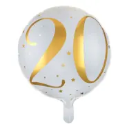 Folieballong 20 Vit/Guld