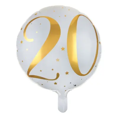 Folieballong 20 Vit/Guld