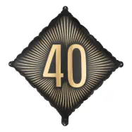 Folieballong 40 Svart/Guld