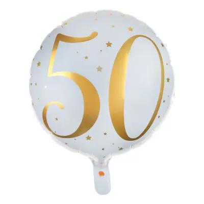 Folieballong 50 Vit/Guld